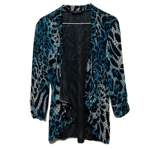 Women’s PERCEPTIONS New York, Kimono Sleeves, Long Line Cardigan, Multi, S-M